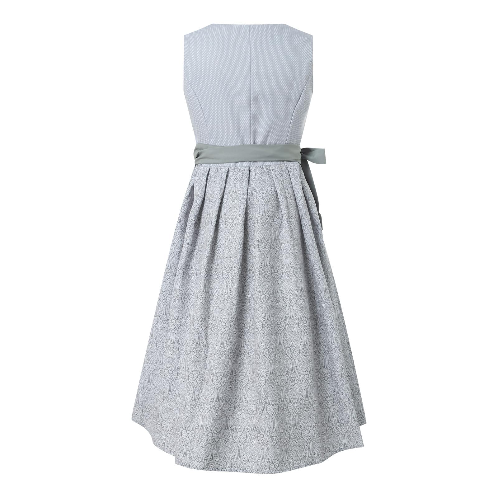 Generisch Damen Dirndlkleid Midi Trachtenkleid 2 3 Teilig Komplettset mit Spitze Dirndlbluse Dirndlschürze klassisch elegant Baumwolle bequem für Oktoberfest Karneval Volksfeste Größe 34 bis 54
