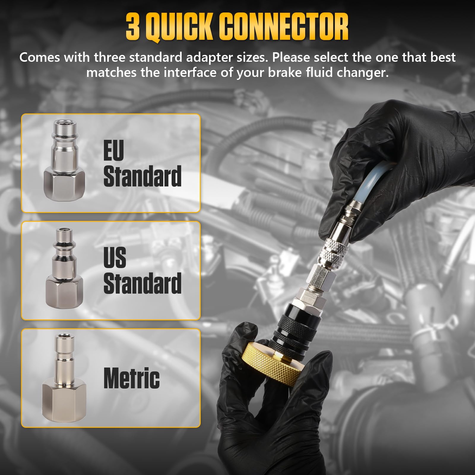 MRCARTOOL Set di 10 adattatori per spurgo freni auto per cilindro principale F118/F109 con 9 spurgatori freno e 1 attacco rapido, set di attrezzi per spurgo impianto frenante per Ford Mazda Honda