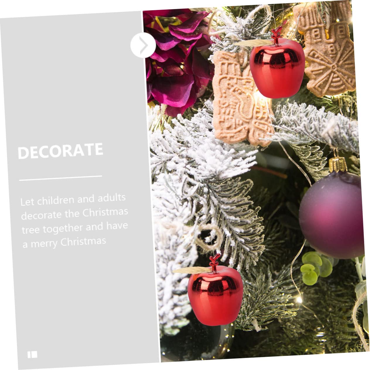 Alipis Décorations De Fête De Noël 60 Pièces Pendentif d'arbre De Noël Décorations D'Intérieur Pommes De Rouges Ornements en Plastique