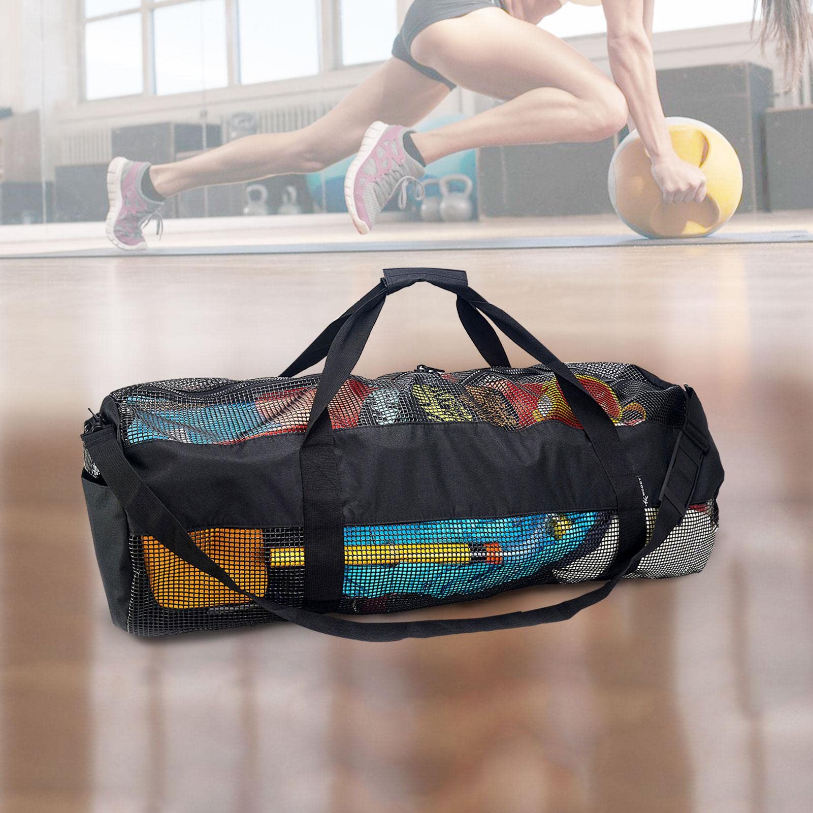 Borsa da Sub - Borsone Sportivo in Rete con Cerniera,Borsone da Viaggio in Rete Pieghevole di Grande capacità con Cerniera per Attrezzatura e Attrezzatura per Immersioni subacquee