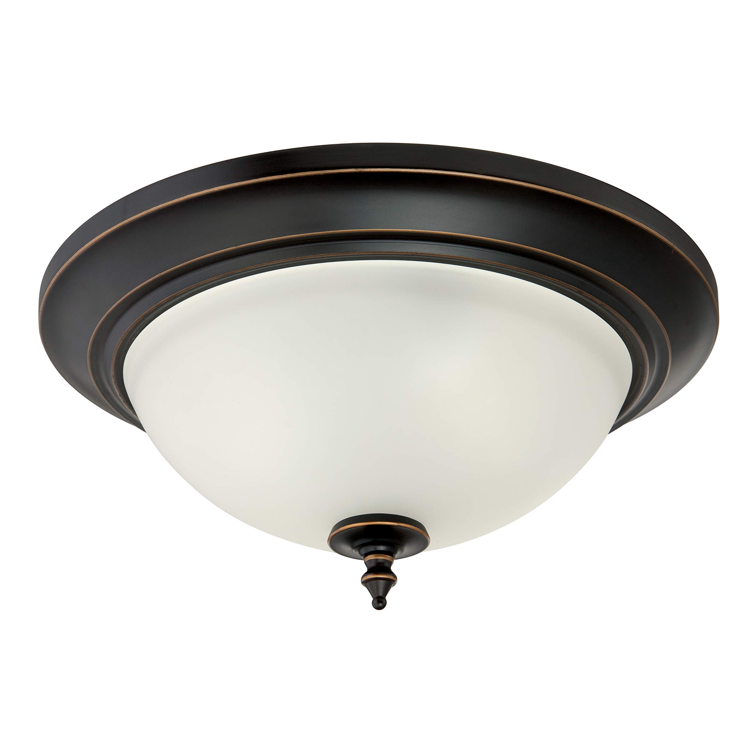 Westinghouse Lighting 6304840 Harwell oprawa sufitowa do wnętrz, podtynkowa, wykończenie bursztynowego brązu, z matowym szkłem, 33 cm