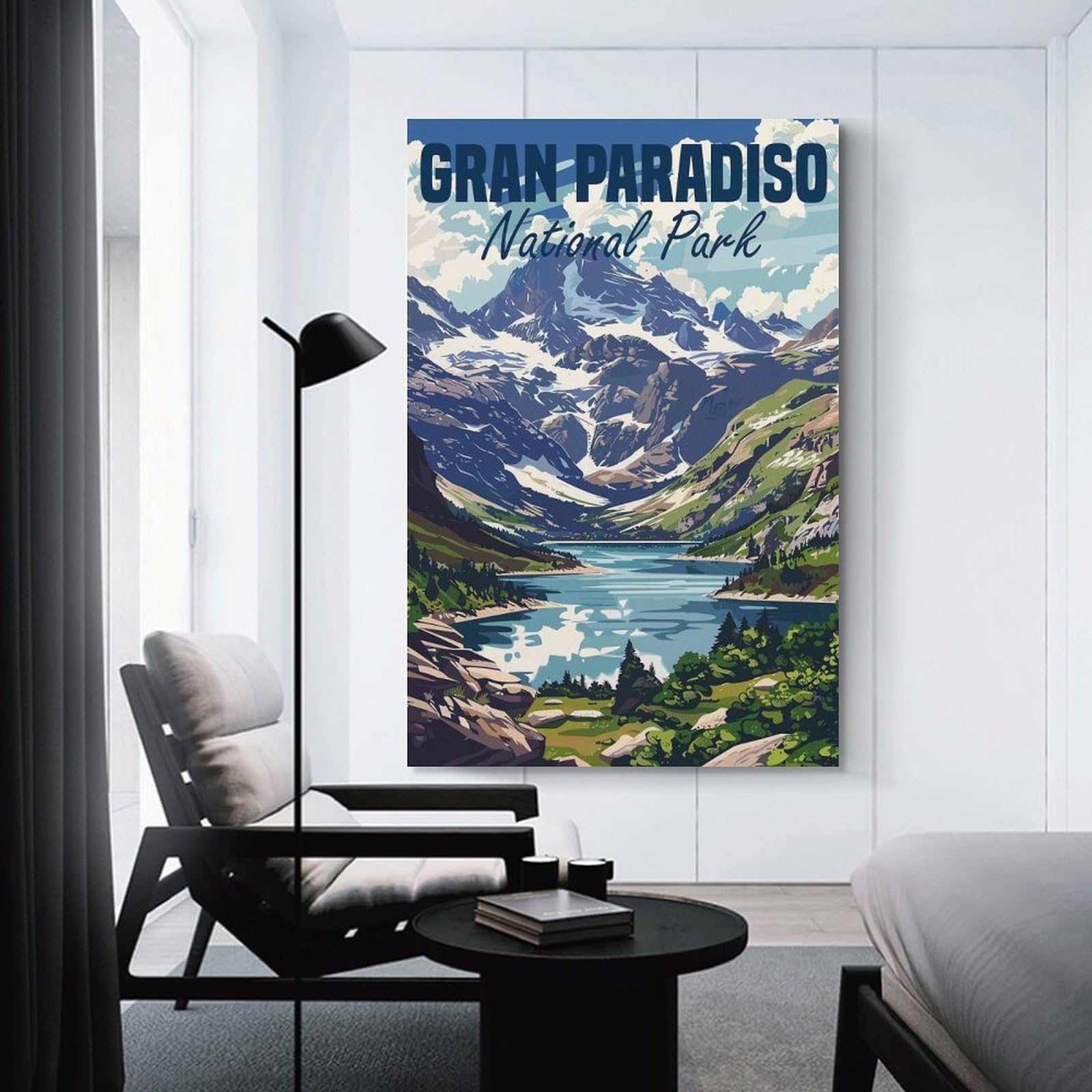 Junmoney Home Decor Wall Art Gran Paradiso Italy, 16x24inch(40x60cm), for Flats, Guest Rooms Or Compact Rooms, Wall Decor with Flexible Room Appeal