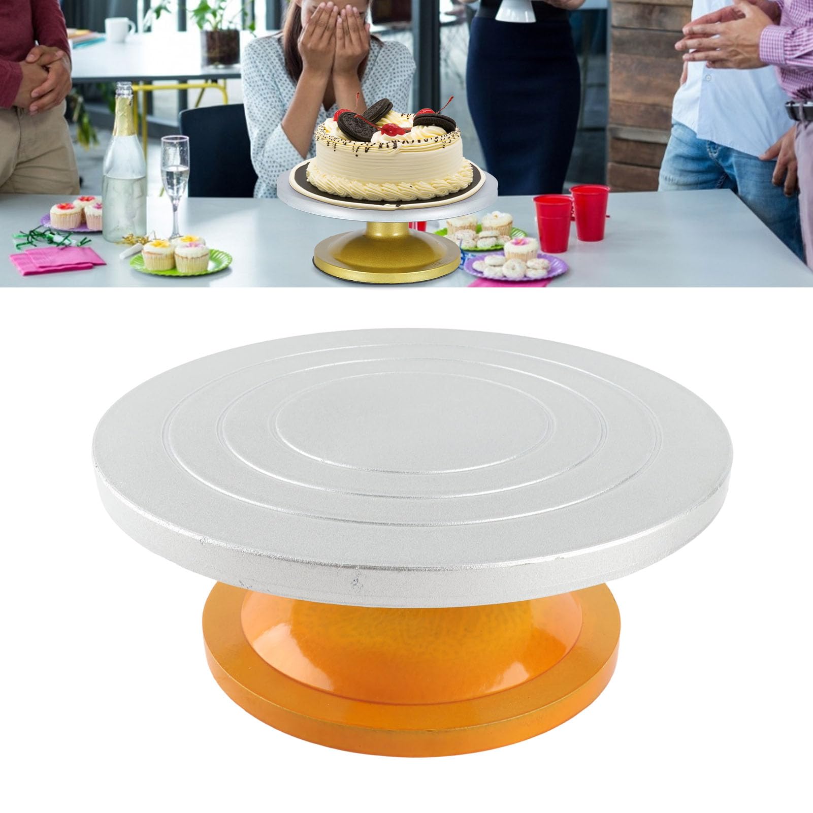 Plato Giratorio para Tartas Engrosado para Decorar, Soporte de Plástico Giratorio Duradero de 360° para el Hogar y la Panadería, 30x12cm