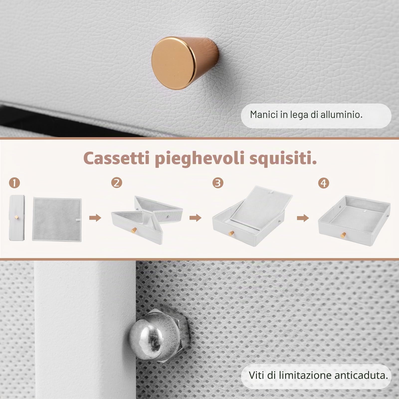 GIANTEX Carrello portaoggetti per cosmetici, organizer per trucchi, con 2 cassetti, 2 ripiani aperti e cubi, 4 ruote, 30 x 30 x 90 cm, carrello multifunzionale per bagno, camera da letto