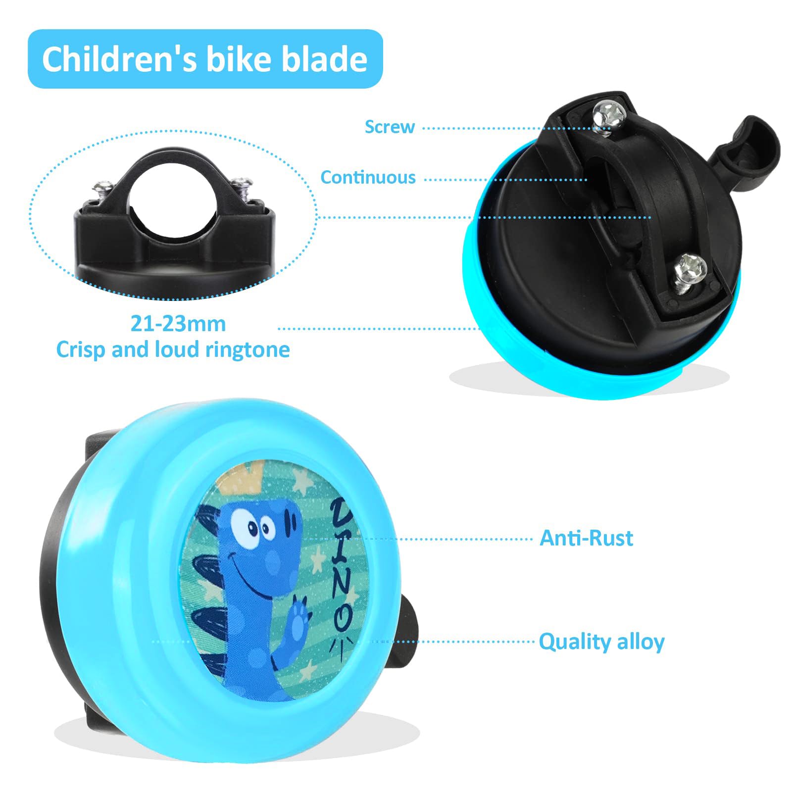 Campanello Bici Dinosauro - Accessorio Per Bambini Con Suono Forte - Foto 8
