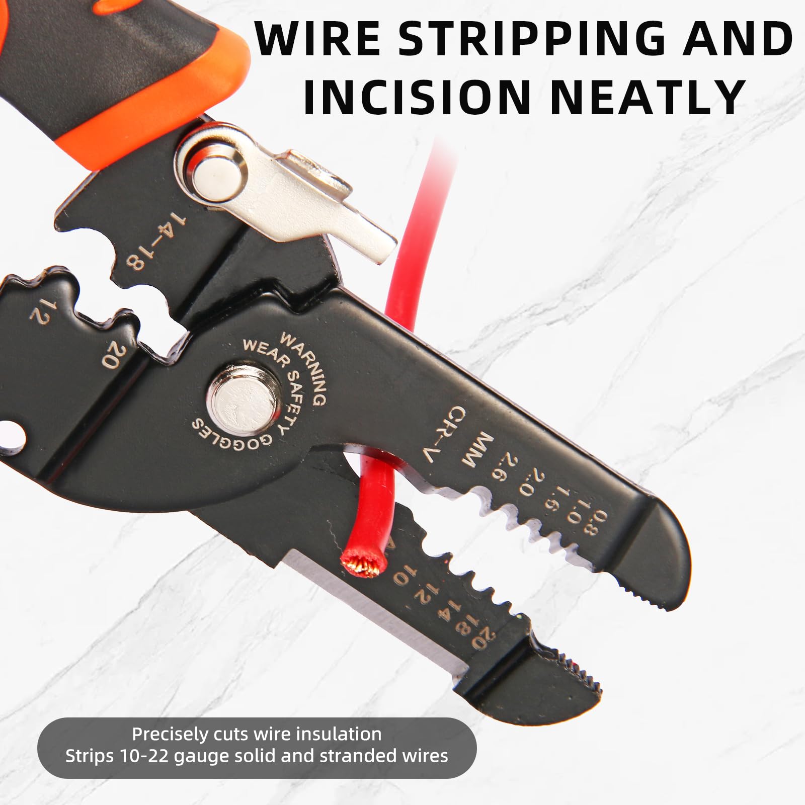 Wire Stripper 3-rd Generation Wire Strippers or Crimping Tool 5-IN-1 Wire Crimper or Cutter 10-20 AWG Electric Wire — view 4