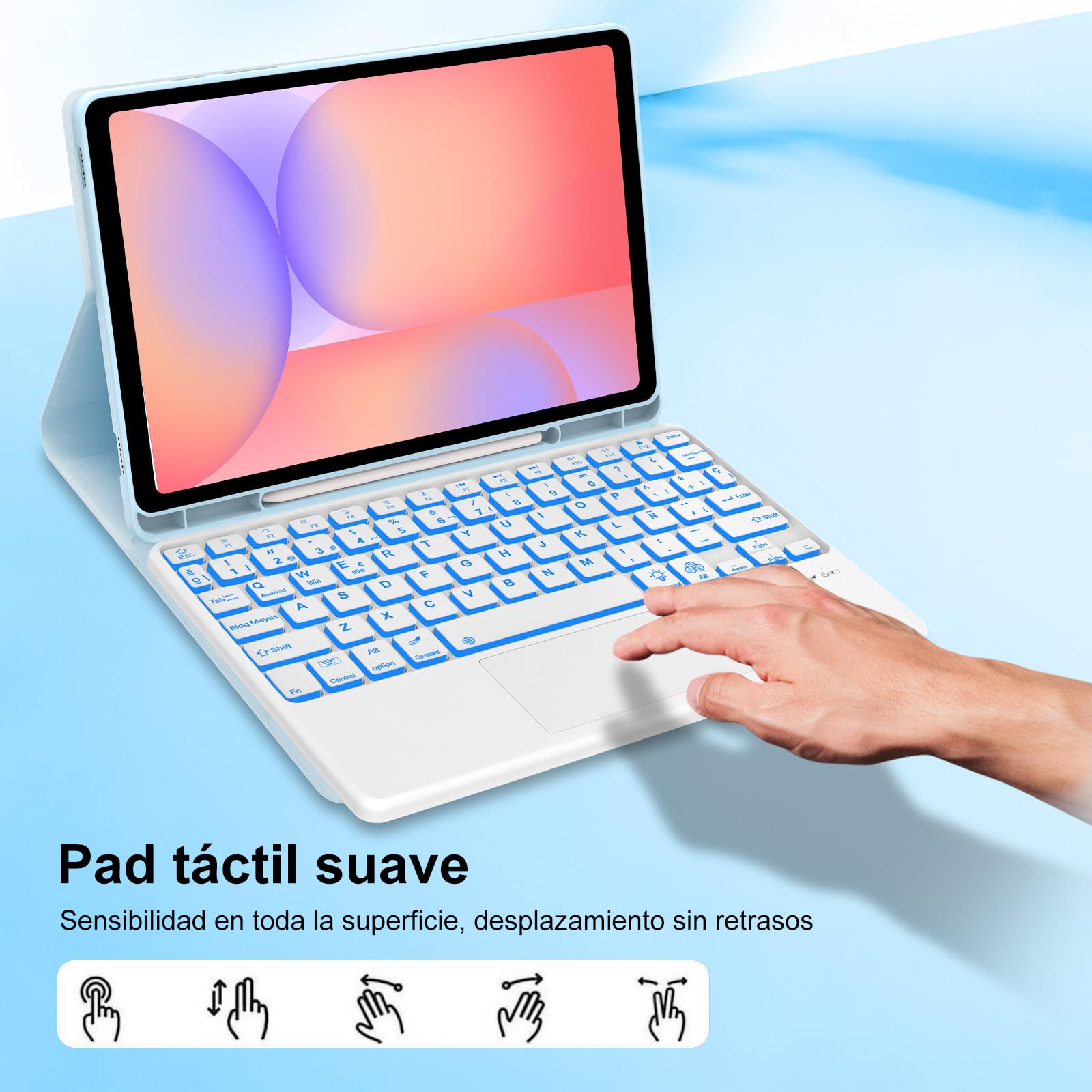 Funda Teclado para Samsung Galaxy Tab S10 lite/S10 FE/S9 FE 10,9''/S9 11''