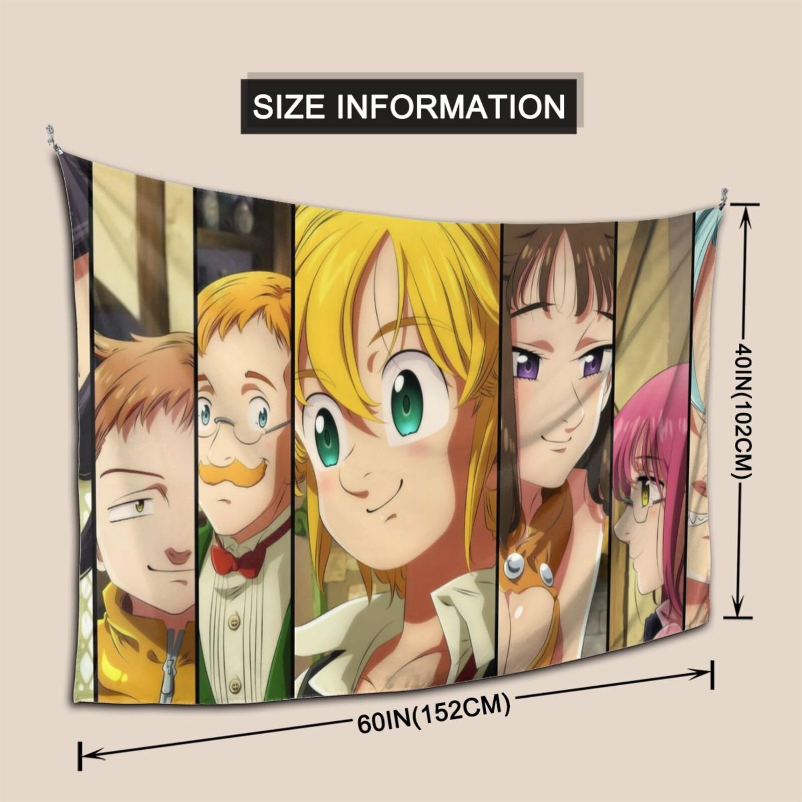 Amazon.co.jp: 七つの大罪 多機能 撮影用 背景布 タペストリー 装飾 布ポスター 大きい 個性 ユニーク 壁掛け布 リビング 玄関 客間  寝室 壁掛け パーティー インテリア 布ポスター150*100cm : ホーム＆キッチン