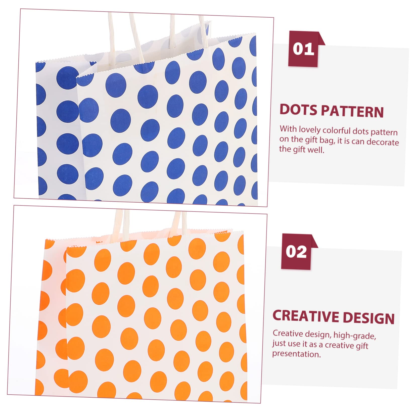 Paquet Présents en Papier Kraft 24 Pièces, Style Élégant pour Fêtes | Motif à Pois, Format Compact, Usage Noël et Mariages, Lot de 24 Sachets pour Emballage