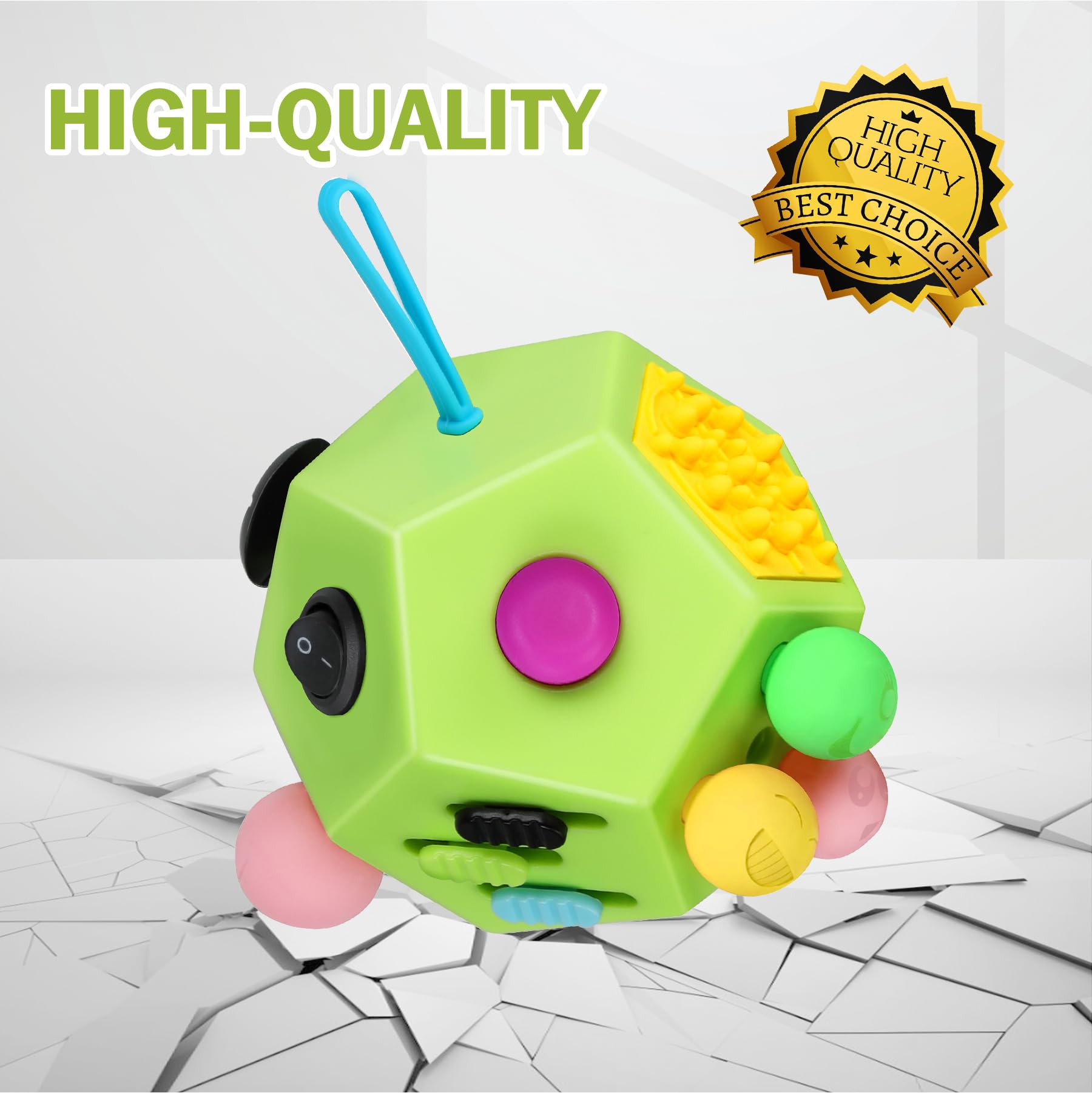 VCOSTORE Cubo Antiestrés Fidget de 12 Lados Original Fidget Toy para Adultos y Niños, Juego Sensorial para Autismo, Juego para Niños con TDAH — view 3