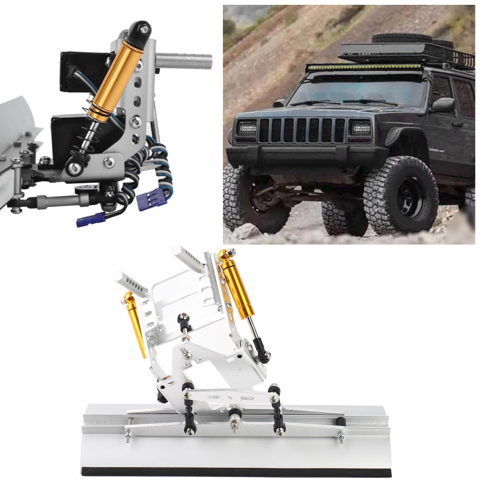 RC Aluminium Schneepflug, Leichte Metall Schneeschaufel für 1/10 RC Crawler, Kompatibel mit SCX10 TRX4 TRX6 90046, Simulation Klettermodell Zubehör für RC Auto Enthusiasten und Modellbau