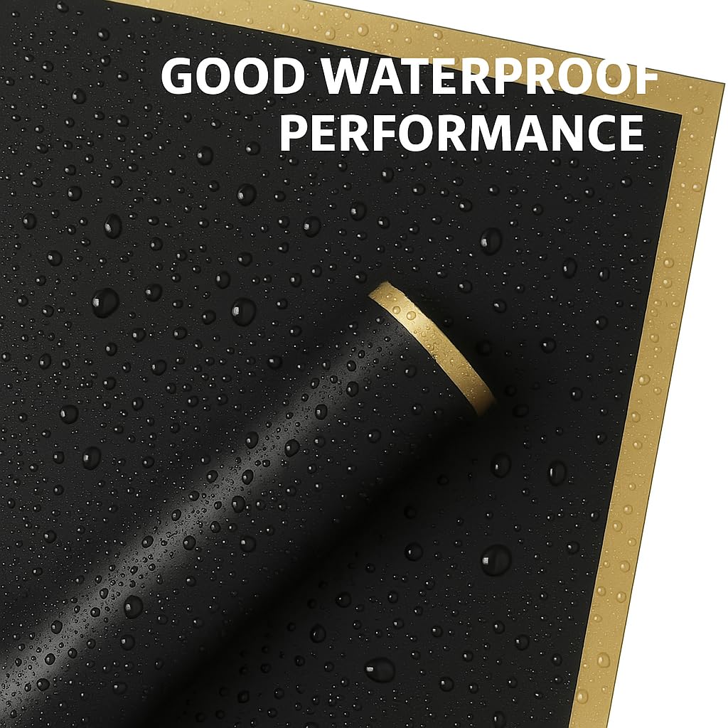 BBJ WRAPS Flower Bouquet Wrapping Paper, Waterproof Flower Paper Wrap, Black Korean Paper for Bouquets Floral Gift Packaging Florist Supplies, 20 Sheets (Black)