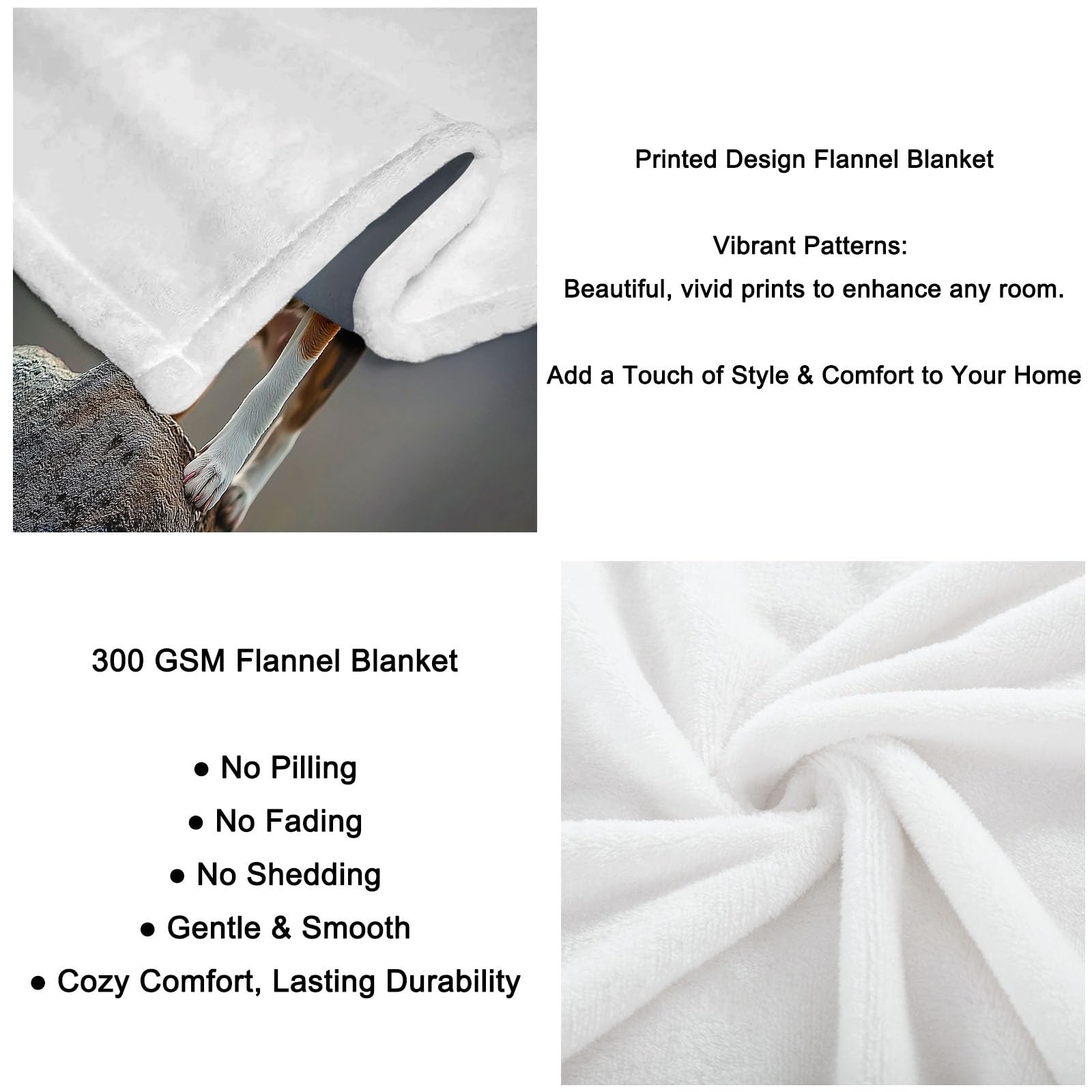 Générique Couvertures en Molleton de Flanelle Animal Chiot Montagne Couverture Chaude et légère pour Toutes Les Saisons – Plaid Polaire Anti-Boulochage pour lit, canapé, Sofa, Gris, 150 x 200 cm