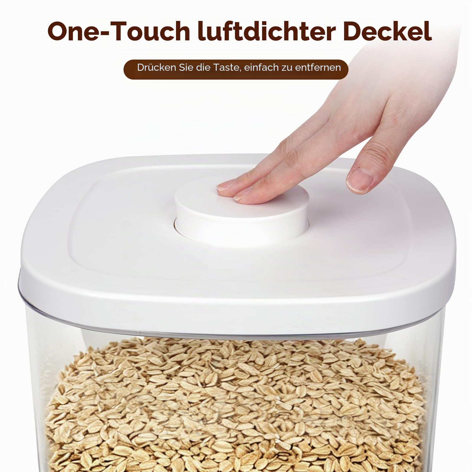 Reis Aufbewahrung 10KG mit Messbecher, Trockenfutter Aufbewahrungsbox 11 Liter, Transparent Vorratsdosen mit Deckel Luftdicht Müslispender, Plastik Getreidevorratsbehälter Küche Mehl, Reis