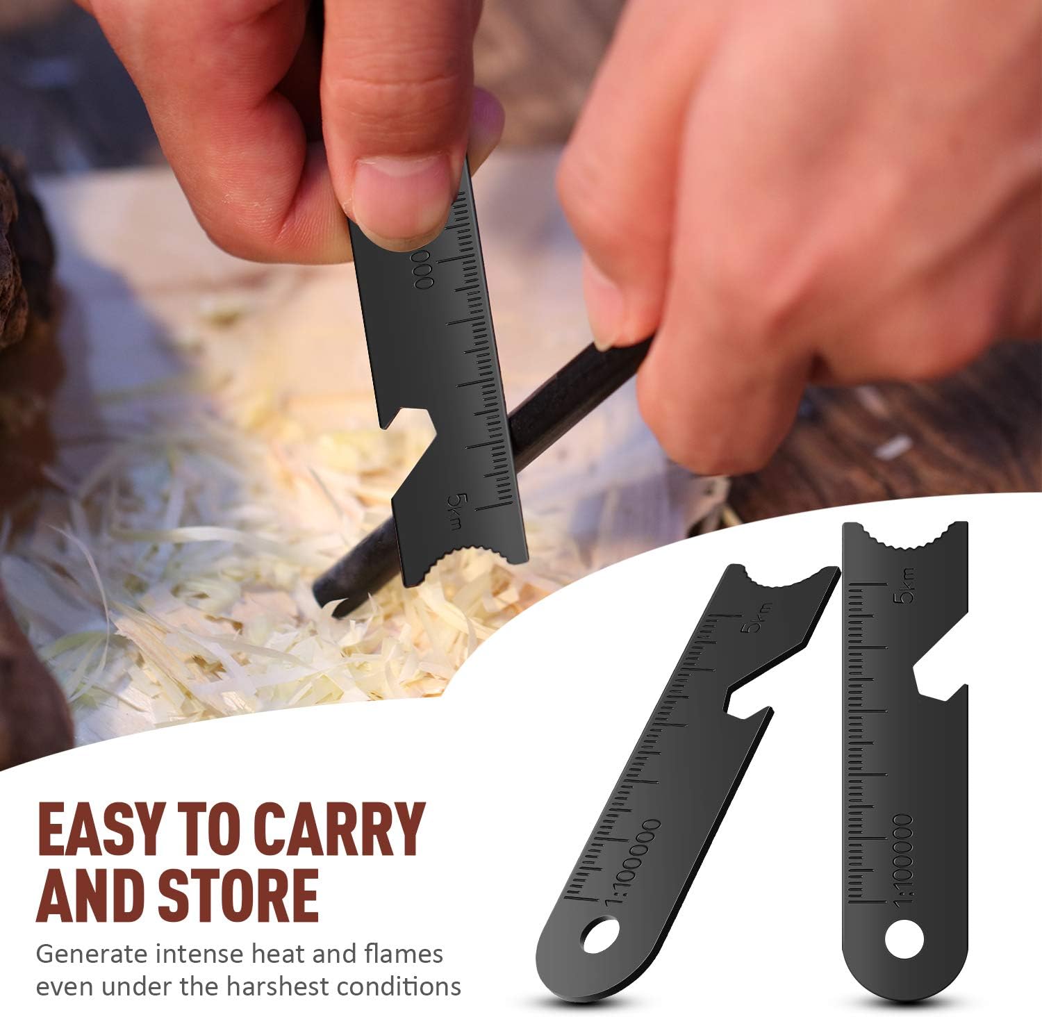 10 Pieces Striker Scraper Ferrocerium Rod Scraper Steel Ferrocerium Rod Striker Flint Fire Starter with Keychain Ring for Survival Drilled, Emergency, Camping, Backpacking, Hiking, Bush-Craft, Hunting : Sports & Outdoors