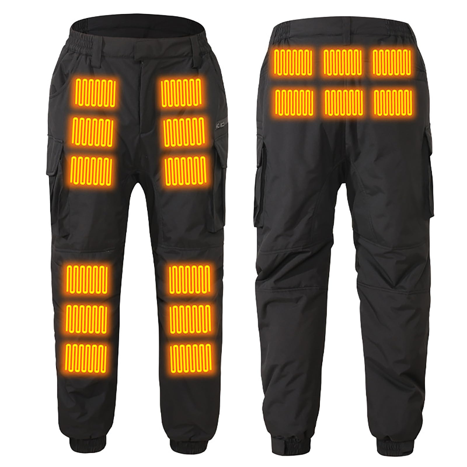 Générique Pantalon de Snowboard Chauffant Homme, Pantalon de Ski avec 18 Zones de Chaleur pour Les Genoux et l'abdomen, système de Chauffage sécurisé et Intelligent avec USB