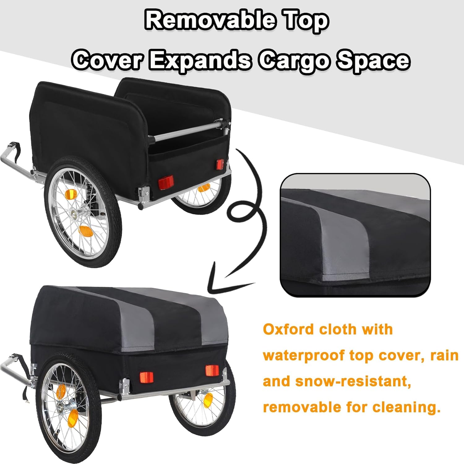 3-in-1 Heavy-Duty Bike Cargo Trailer, Bike Trailer Cargo for E-Bikes, 88lb Capacity with Suspension, Bicycle Cargo Trailer, Ebike Cargo Trailer, Bike Carts for Cargo