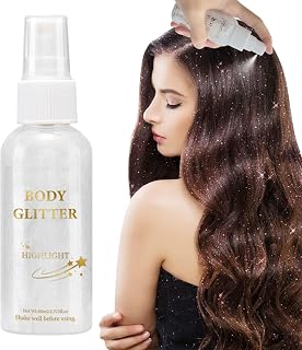 Body Glitter Spray Shimmer Body Glitter Powder Hairspray | Long-Lasting Loose Powder Highlighter Prom Accessories for Halloween Concert Stage Party Festival Collarbone