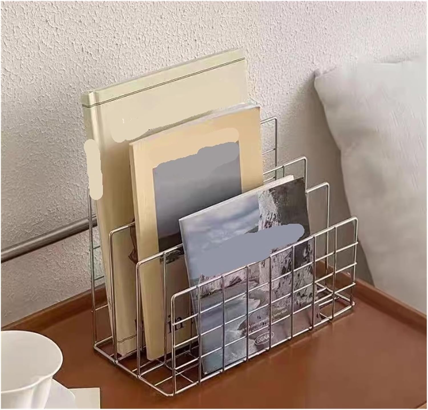 Metal Vertical Magazine Holder Simple Portable Desktop magazine holder image 5
