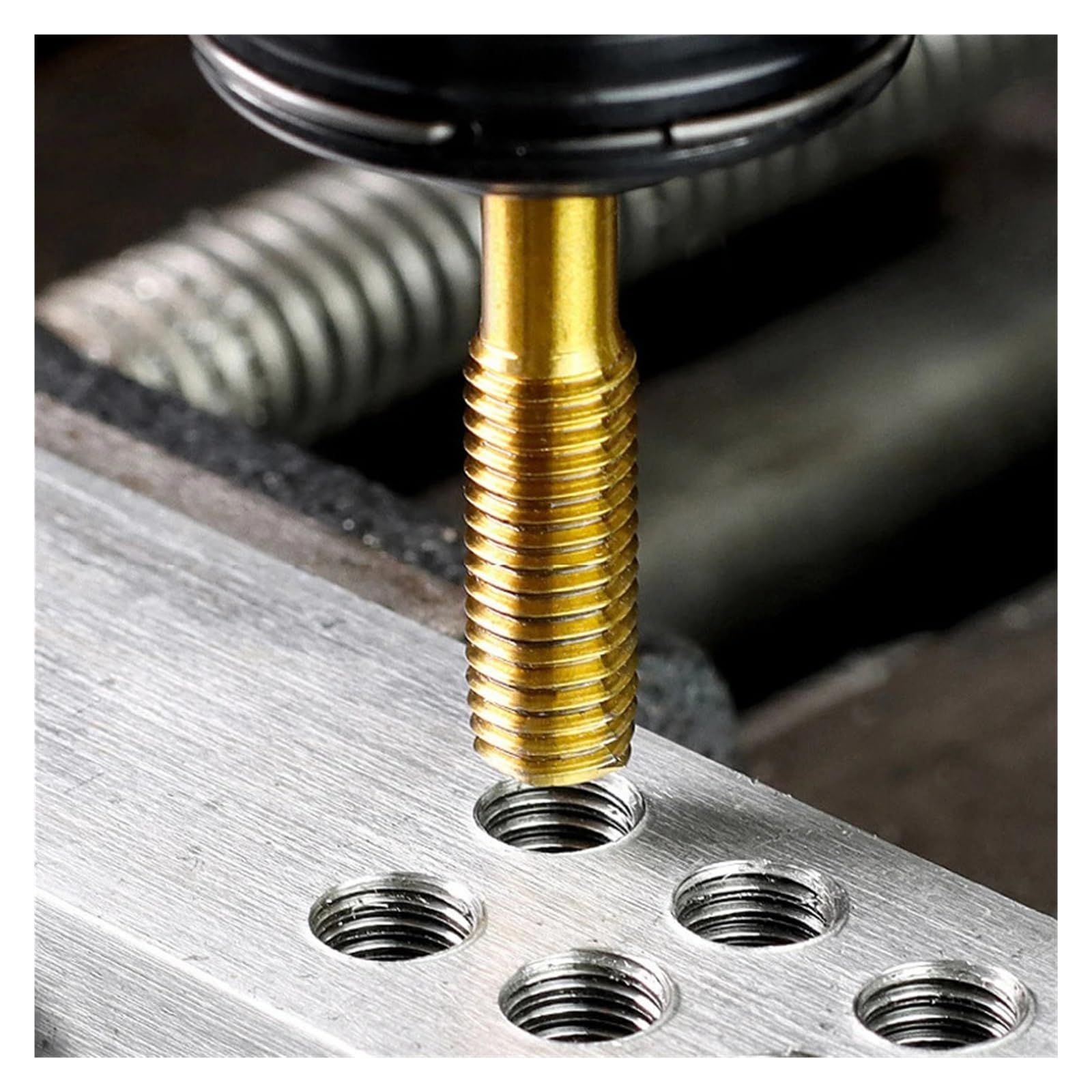 Macho de taladrar, machos de roscar métricos, YZH HSS 6542, macho de formar/HSS-CO M35 cobalto con rosca de tornillo de máquina de titanio M2-M16(6542 Hss With Tin,5 PCS-M8X1.25)