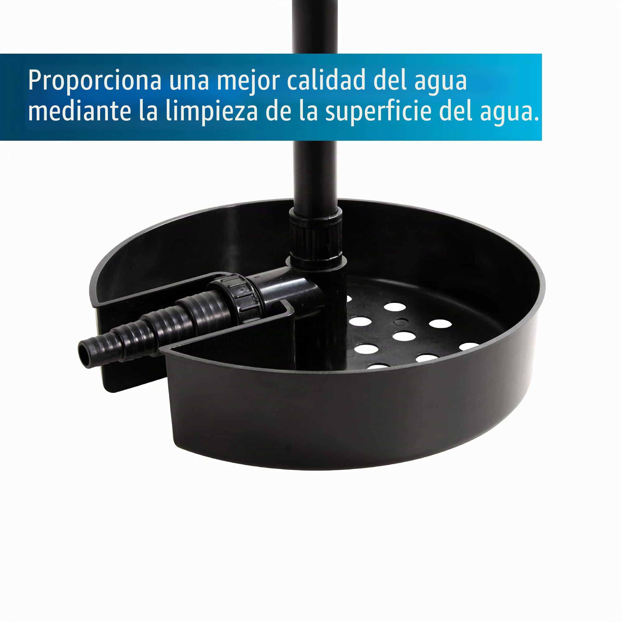 AquaForte skimmer flotante sobre soporte, Max, Caudal hasta 4,5 m3 litros por hora, conexión de caños 20/25/32/40mm, altura 63 cm, 80 cm, para una superficie de agua de aprox, 10 m2