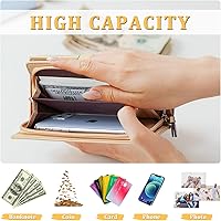 Portefeuille Femme En Cuir PU Zippé - Long Format Avec Feuille Creuse - Espace Cartes, Billets, Pièces - Cadeau Idéal