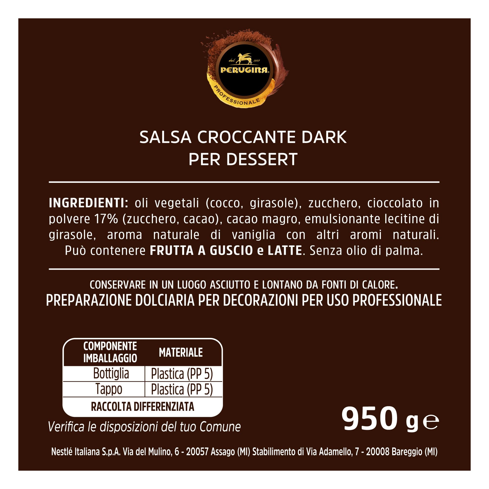 PERUGINA PROFESSIONALE Salsa Croccante Dark, Bottiglia 950g