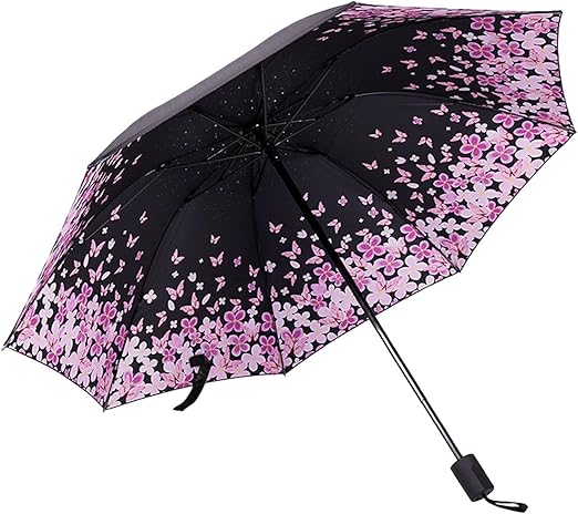 Hearda Parapluie Pliant Manuel, Motif Flamant Parapluie Coupe