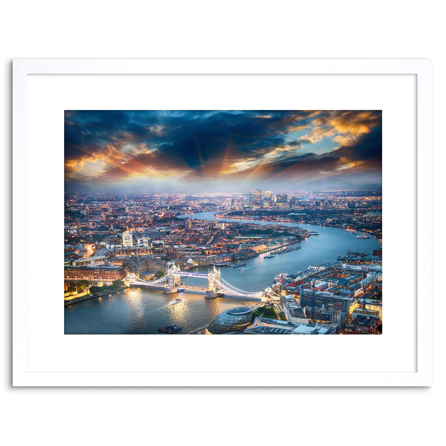 Wee Blue Coo PHOTO CITYSCAPE COMPOSITION AERIAL VIEW LONDON THAMES FRAMED PRINT F97X5485