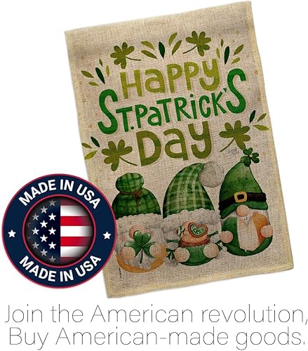 Miniatura 5 de Breeze Decor St Patty Trop - Kit de bandera de gnomo para jardín, casa de jardín, patricio primaveral, trébol, duende de la suerte, moneda de la