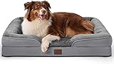 Bedsure Orthopedic Dog Beds Large Sized Dog - Washable Large Dog Cat Bed Waterproof, Comfort Dogs Couch Sofa with Washable Removable Cover, Pet Bed with Nonskid Bottom, Grey, 35' 35'L x 25'W x 6.5'Th Grey