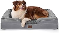 Vista 21 de Bedsure - Cama ortopédica XXL para perros, sofá cama lavable para perros gigantes, espuma de soporte con funda extraíble y lavable, forro Marrón