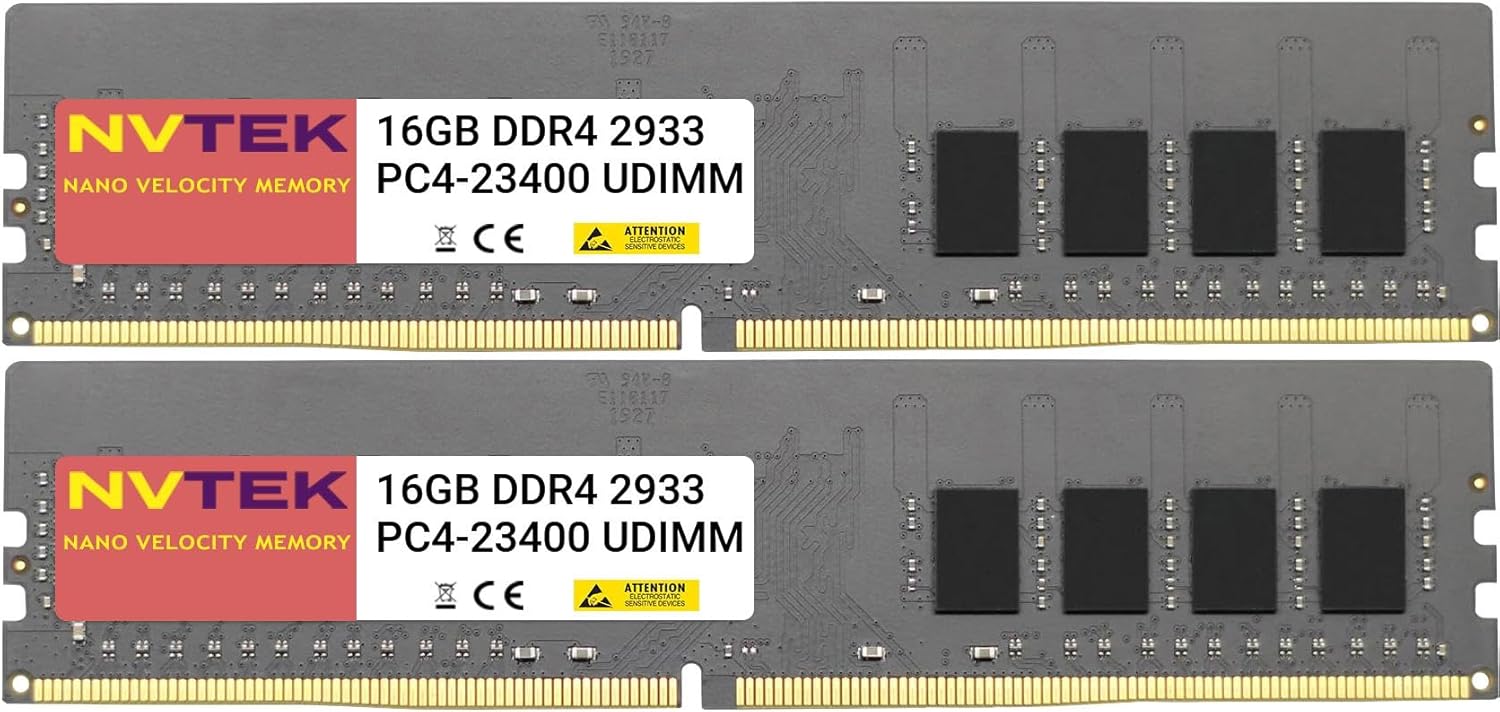32GB (2X16GB) DDR4 2933MHZ PC4-23400 UDIMM 2Rx8 1.2V CL21 288-PIN Non-ECC Unbuffered Desktop PC Computer Memory KIT