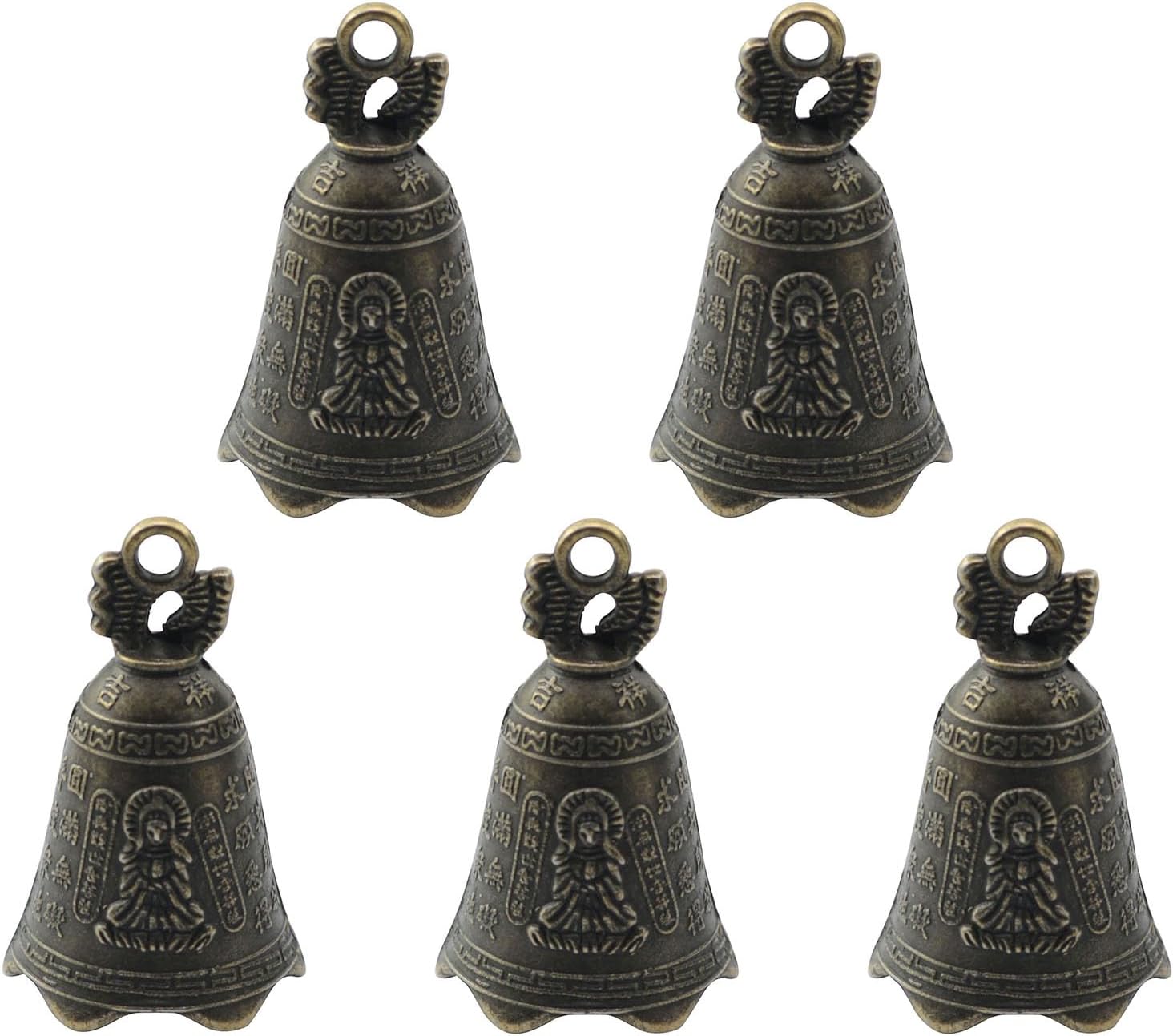 XGNG 10PCS Small Retro Bell Metal Accessories Clock Ornament Suitable for DIY Wind Chimes Doorbell Key Chains Pet Collars Jewelry Crafts Christmas Decoration