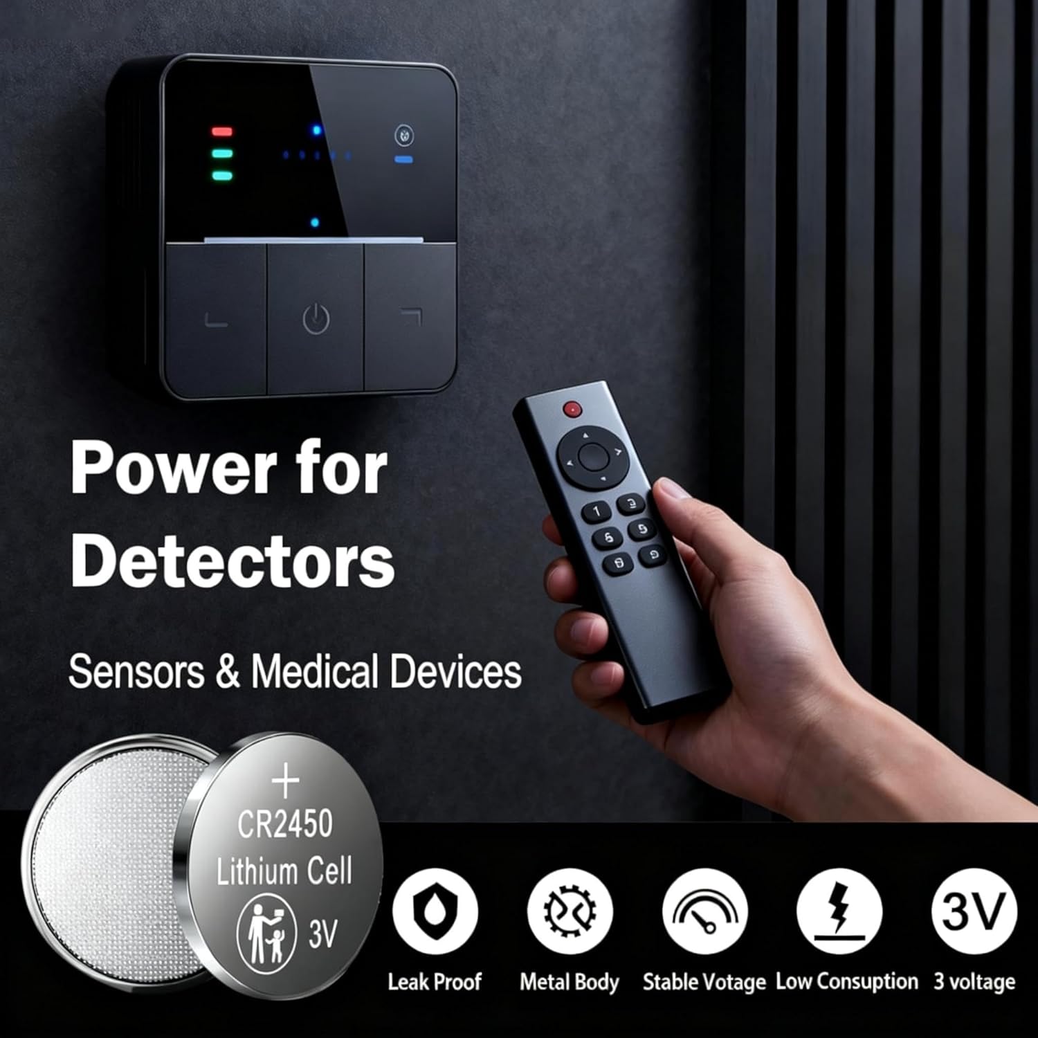 CR2450 Battery 100 PCS 3V Button Coin Cell (24X5.0MM)