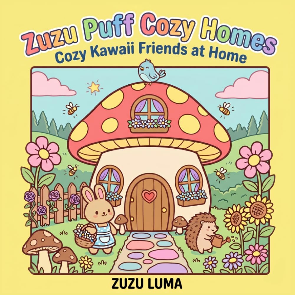 Zuzu Puff Cozy Homes: Kawaii Animal Friends in Their Warmest Little Homes — A Bold Easy Coloring Book for Kids and Adults (Zuzu Puff Coloring Books)