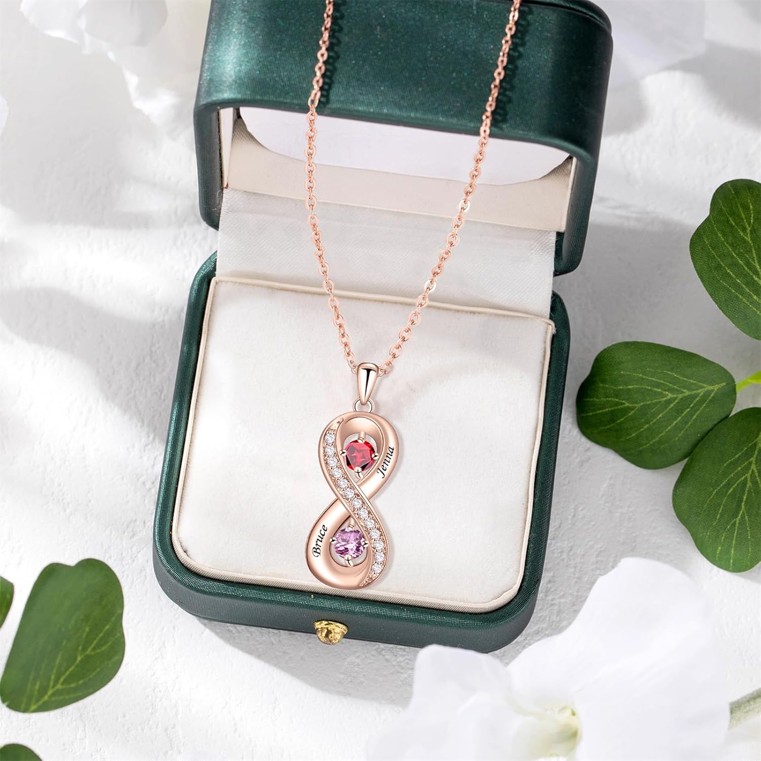 BAUMA AUTO Personalized Family Birthstone Necklace for Women Custom Mother Necklace Family Name Pendant Necklace Christmas Jewelry Gift for Mom Wife - Image 7