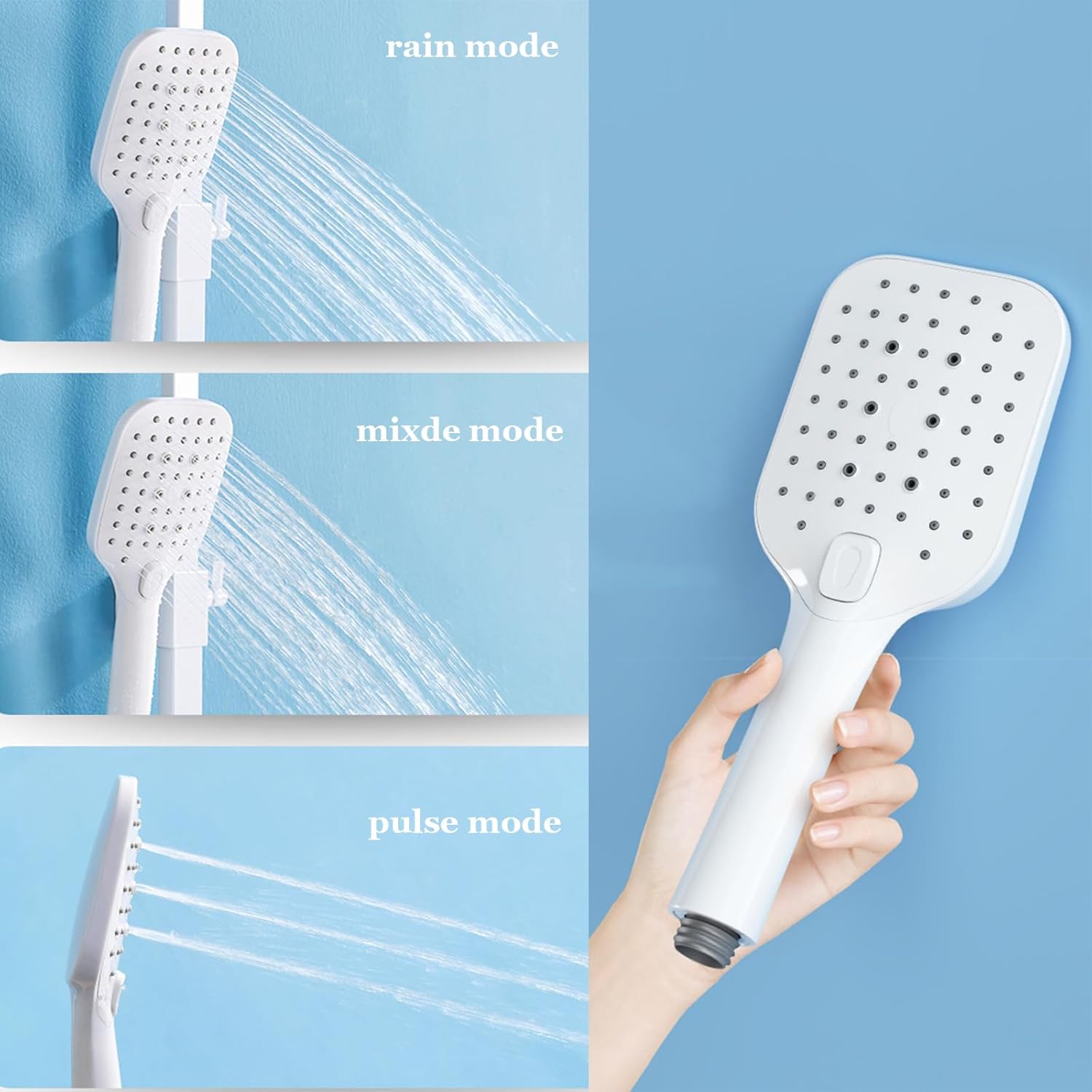 White Shower Faucet Set Thermostatic Digital Display Shower System with Swivel Tub Spout, 4 Function Bathroom Shower Fixture with Rain Shower Head, 3-Mode Hand Shower And Bidet Sprayer