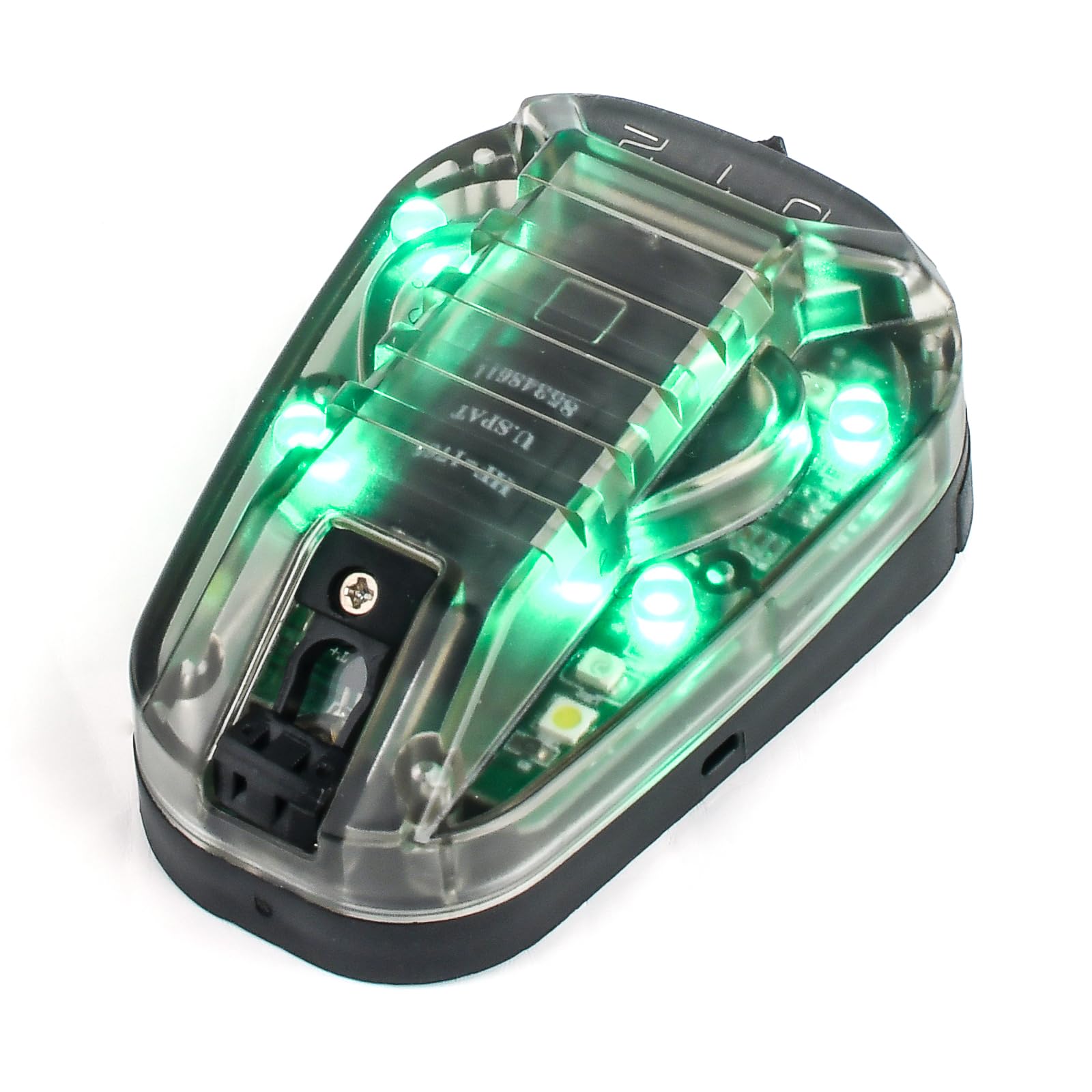 Tactical Helmet Signal Light, 4 Modes with Visible LED/IR/Strobe Light, Outdoor Sports Survival Light with Velcro Fast Helmet Lamp (Green)