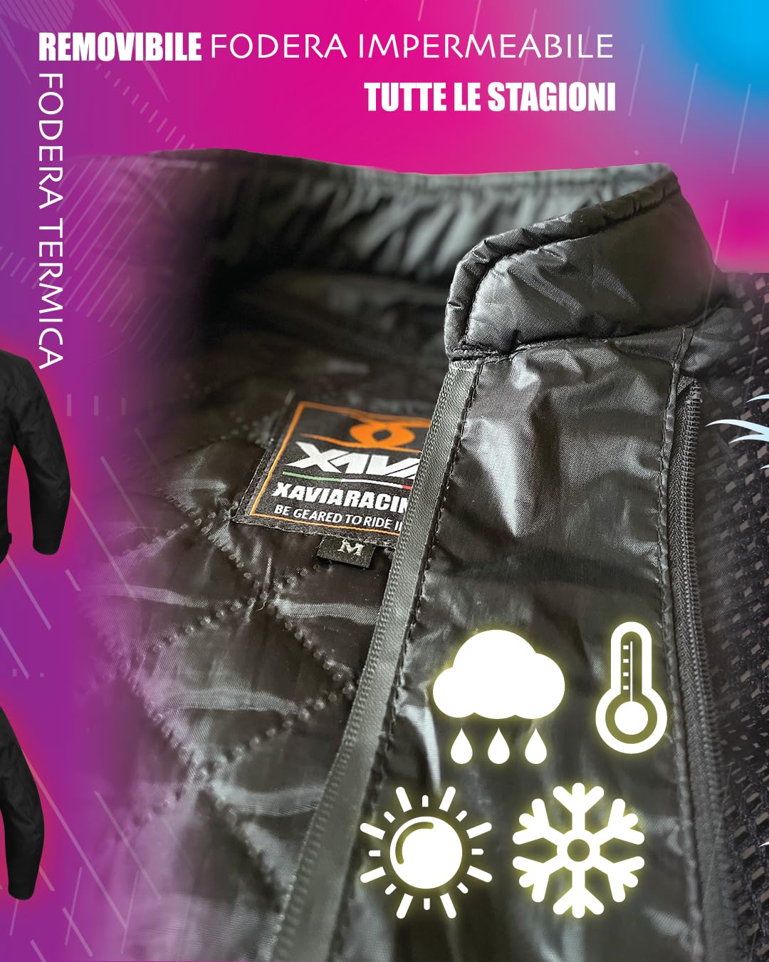 XAVIA REGAL Motorradjacke (Straße) – Wasserdichte und belüftete Motorradjacke mit Protektoren der Stufe 2 | Für alle Jahreszeiten