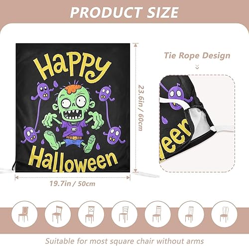 Miniatura 3 de Happy Halloween Cartoon Cute Zombie Decorative Chair Slip Covers for Home Decor Anti-Dust Kitchen Chair Covers cubre sillas para comedor Set of 6
