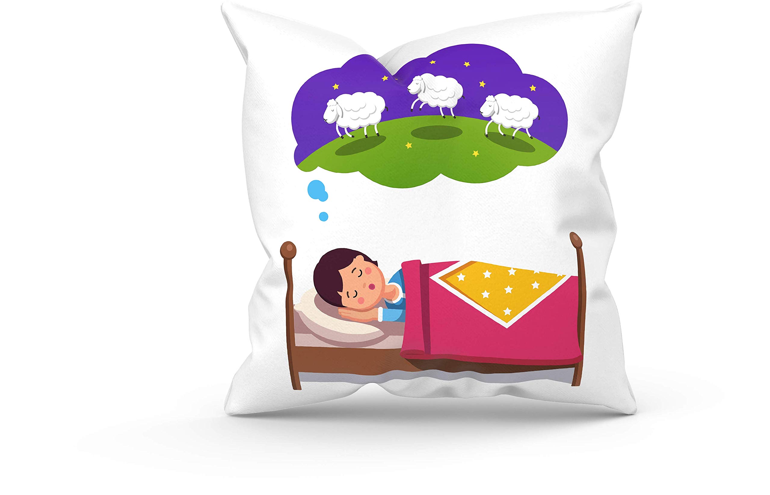 Poorak Cushions Sqaure Shapped Pillow Best Gift for Daughter, Son and Sleepy Sweet Dreams Kids Cushion 12 Inches with Filler and Cushion Cover- PK_CH_0120