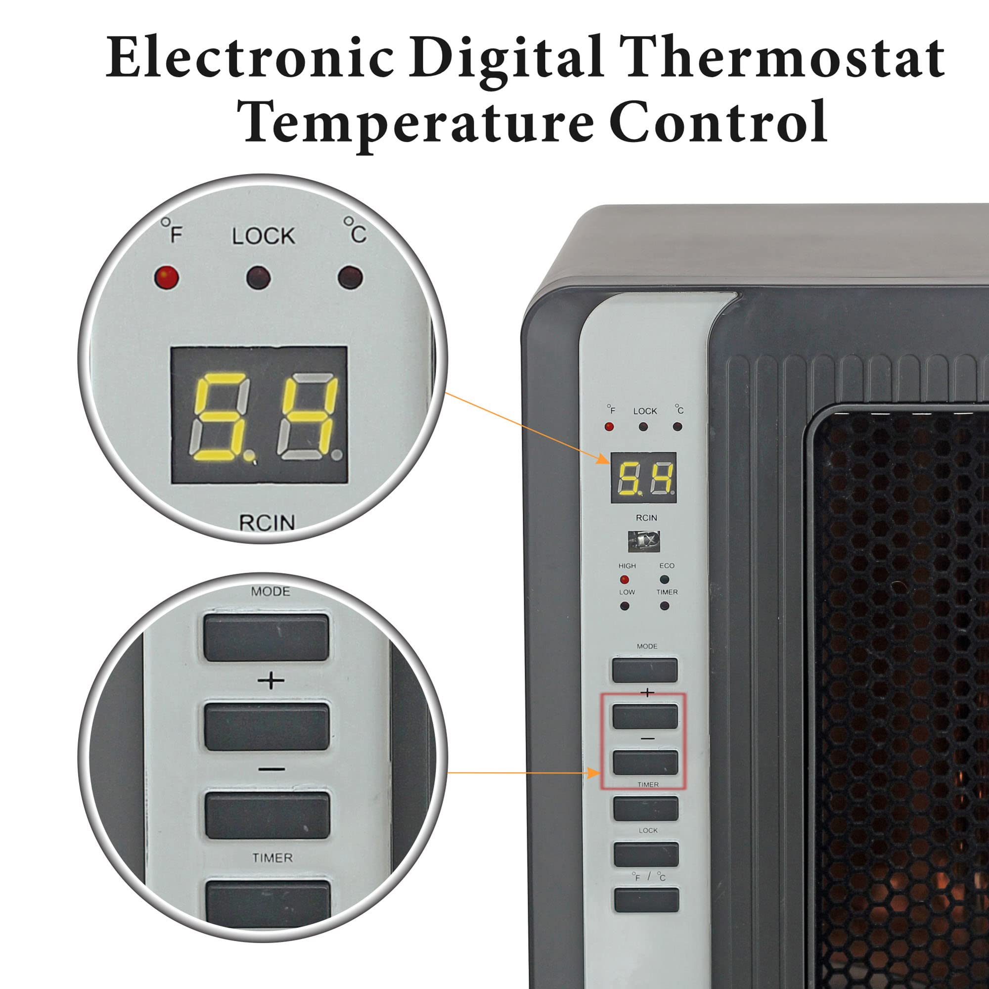 Optimus H-8013 Infrared Quartz Heater with Remote and LED Display :  Amazon.ca: Electronics