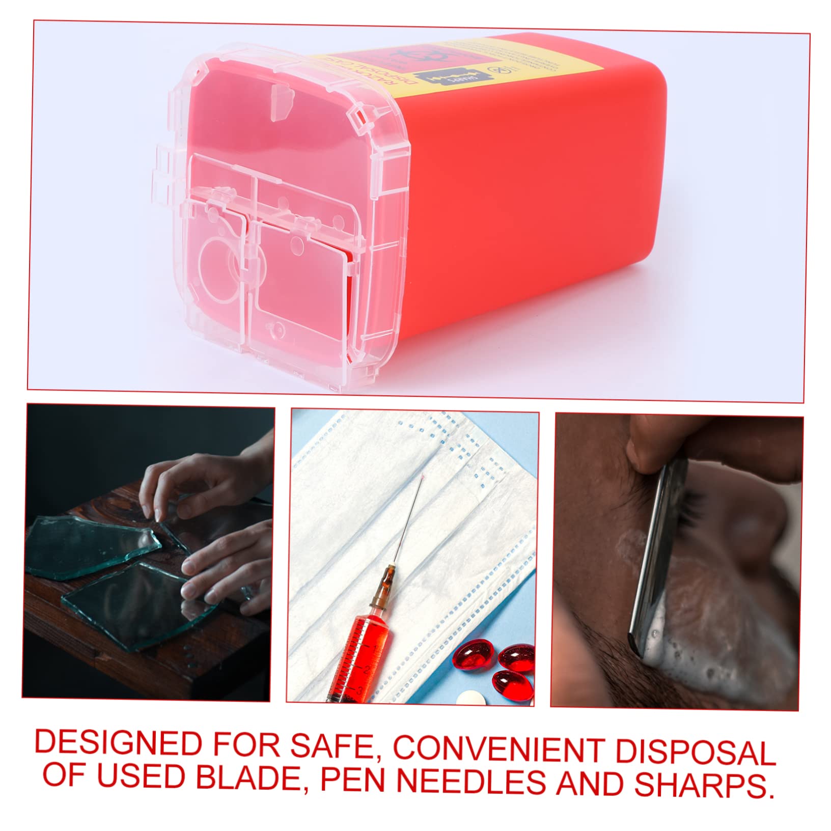 4 Pz Distributore Banca Valigetta Per Lo Smaltimento Dei Rasoi Da Forniture Piccolo Contenitore Automatico Contenitore Resistente Alla Perforazione Bidone Portatile Rosso