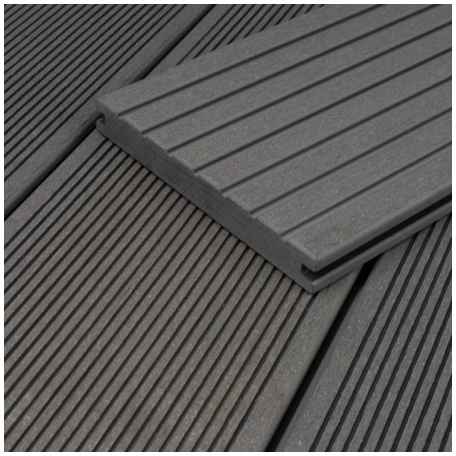 HORI WPC Terrassendielen Komplettset Massiv Diele BPC Komplettbausatz Inkl. Unterkonstruktion & Clips Wetterfest, pflegeleicht & rutschhemmend Dielenlänge 350 cm - Fläche 7 m²