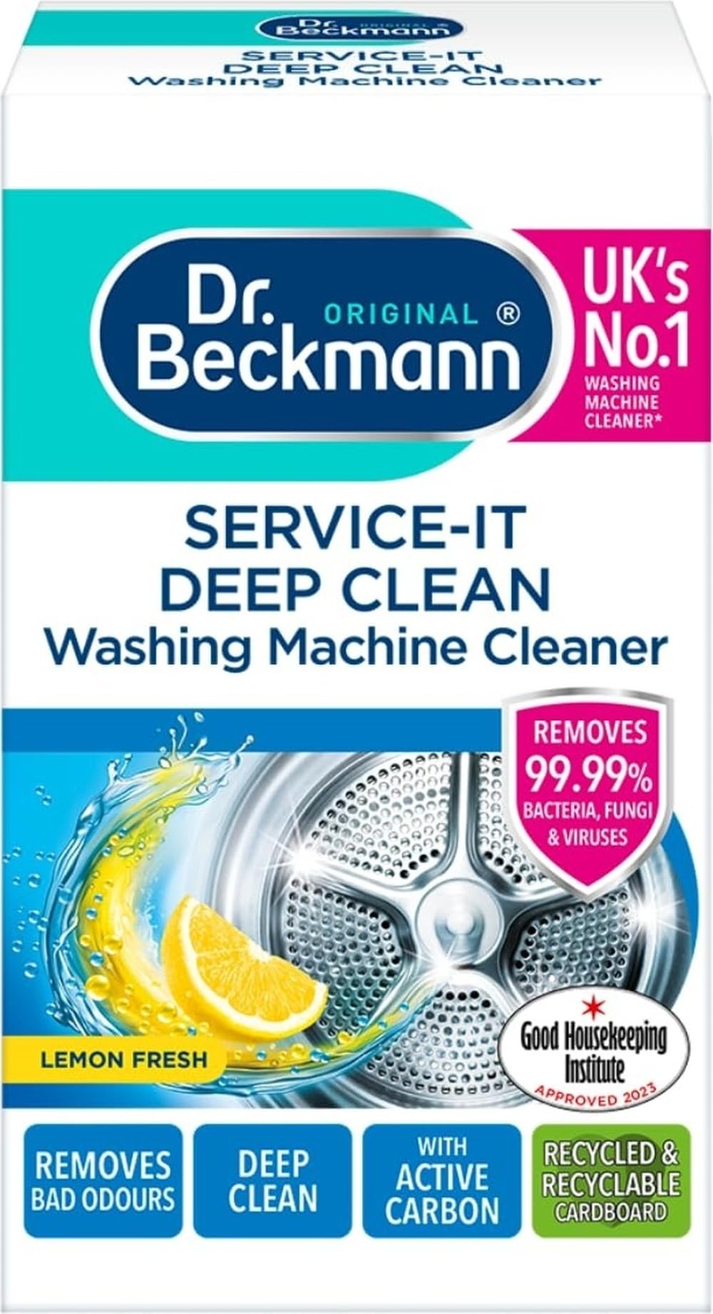 Dr. Beckmann Service It Washing Machine Deep Clean - Active Carbon - Removes Odours