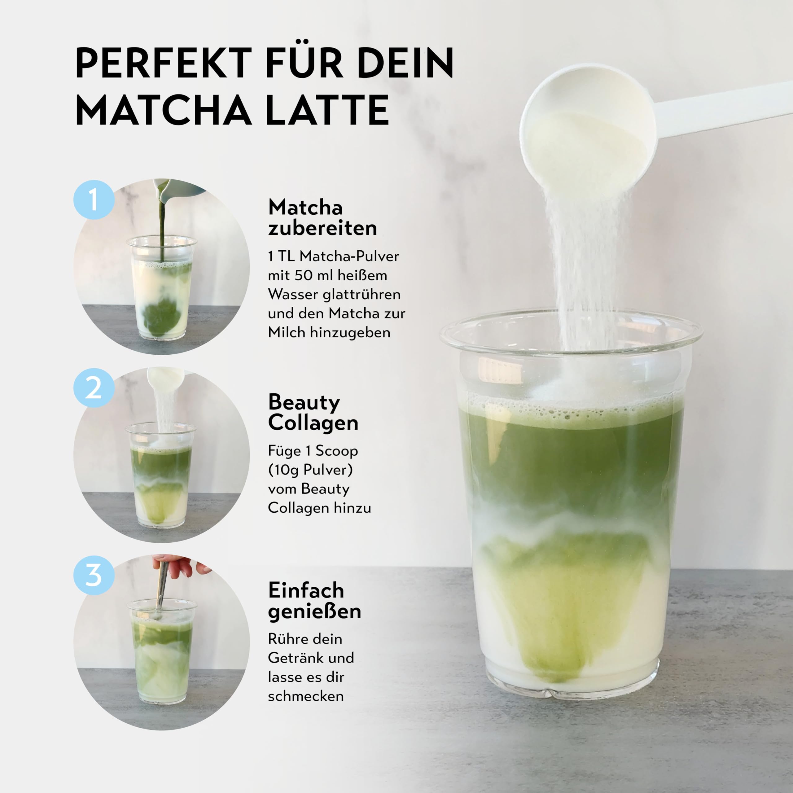Hydrolysiertes Kollagen Pulver Hochdosiert (2x 450g) | Premium Hyaluron Pulver hochdosiert, Biotin Vitamine & Mineralstoffe | Beauty Kollagen Hydrolysat | Glow Collagen Peptide Typ 1 & 3