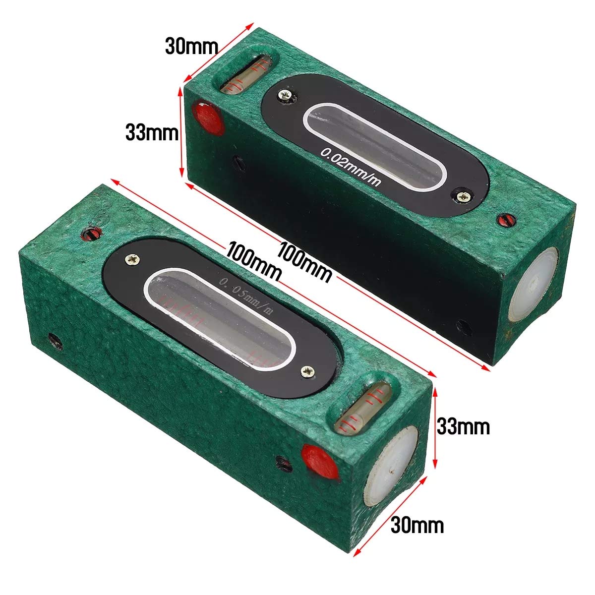 KingLan Precisión De Nivelador De Espíritu De Precisión De 100 Mm Nivelador De Herramienta De Nivel De Barra De Graduación De 0.02/0.05 Mm - # 02