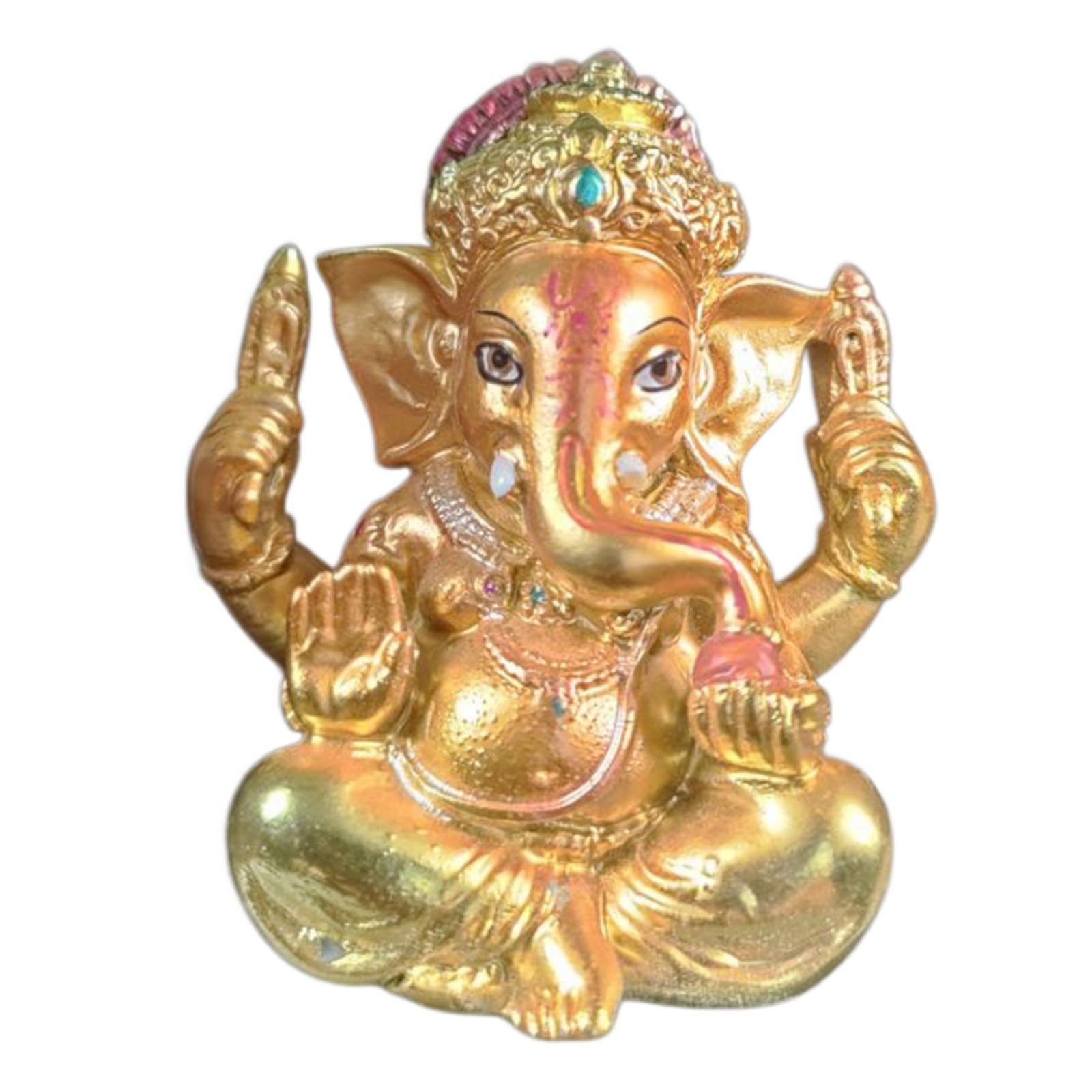 YXCQHZM Mini Indian God Lord Ganesha Statue Ganpati Idol Buddha Sculptures Buddha Figurine Decoration (gold)