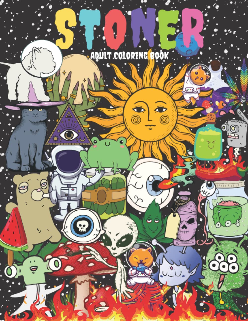 Stoner Coloring Book For Adults: Trippy Coloring Book For Adults